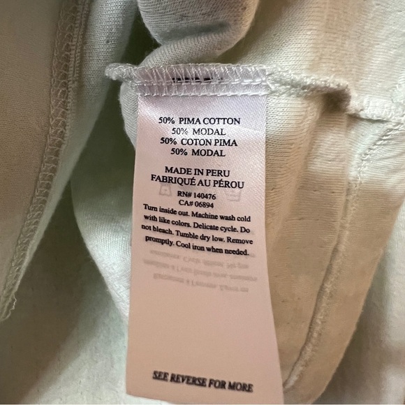 Faherty | Cloud Henley T-shirt Button Front Popover Top Pima Cotton Size L - Picture 12 of 13